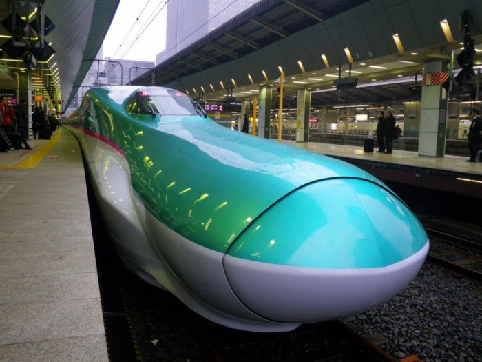 Một "chiếc" Shinkansen khác với thiết kế mũi dài vô cùng lạ mắt. Ảnh: panoramio.com