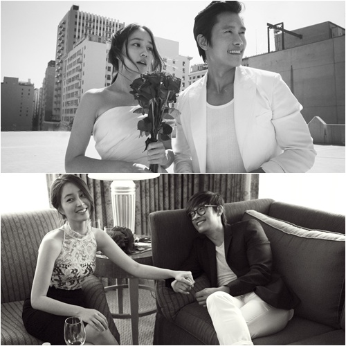 Vợ chồng Lee Byung Hun - Lee Min Jung trong ảnh cưới của họ
